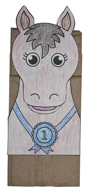 horse paper bag puppet pattern.